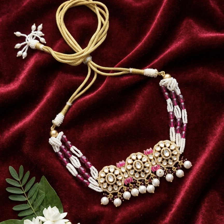 Moissanite Lotus Choker Set